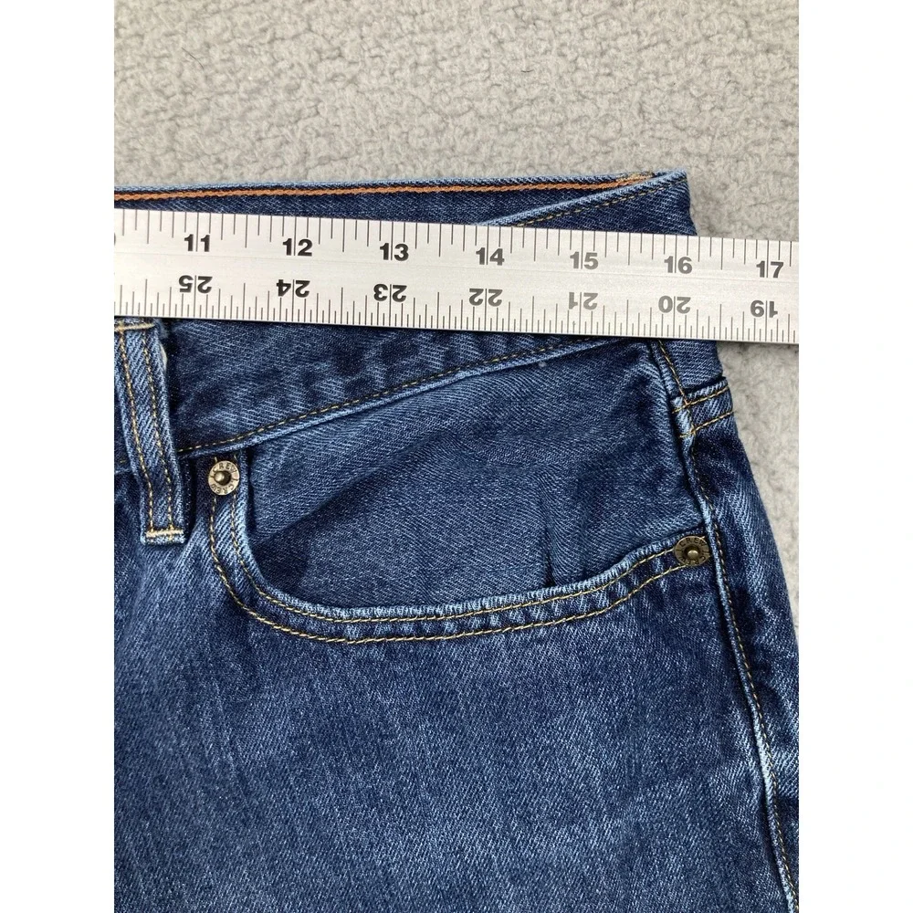 J Crew Jeans Mens 33x32‎ (32x30) Blue The Bleecker Straight Medium Wash Denim